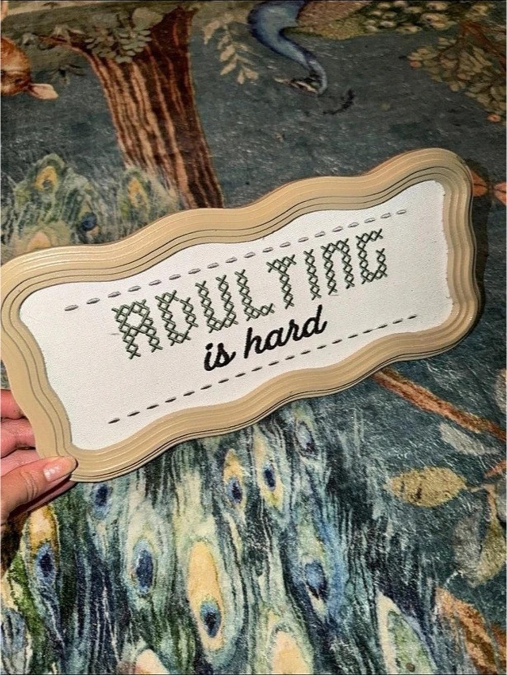 Rifle Paper Co. Peacock Decorative Plaque Blue & Tan